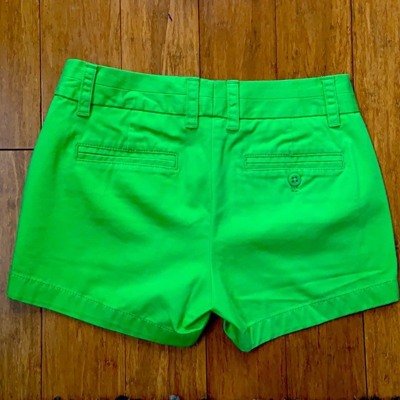 JCREW 3” Chino Shorts Green 100% Cotton sz 00 - Picture 3 of 4